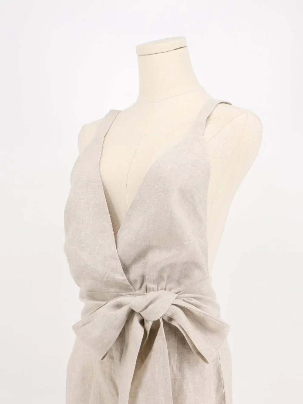 NWOT REFORMATION Dani Linen Crossback Jumpsuit in Sand Size 4